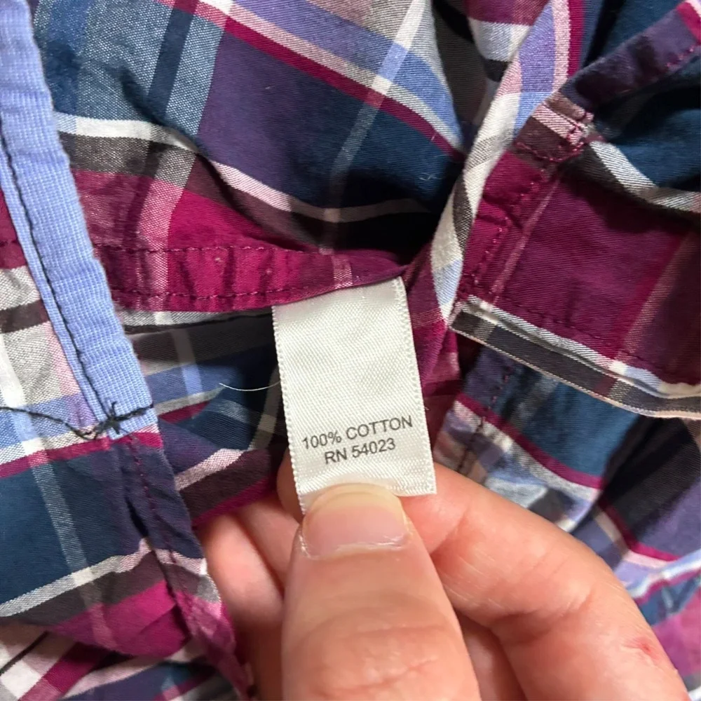 Banana Republic Mens Dress Shirt Large Plaid Button Down Long Sleeve Cotton